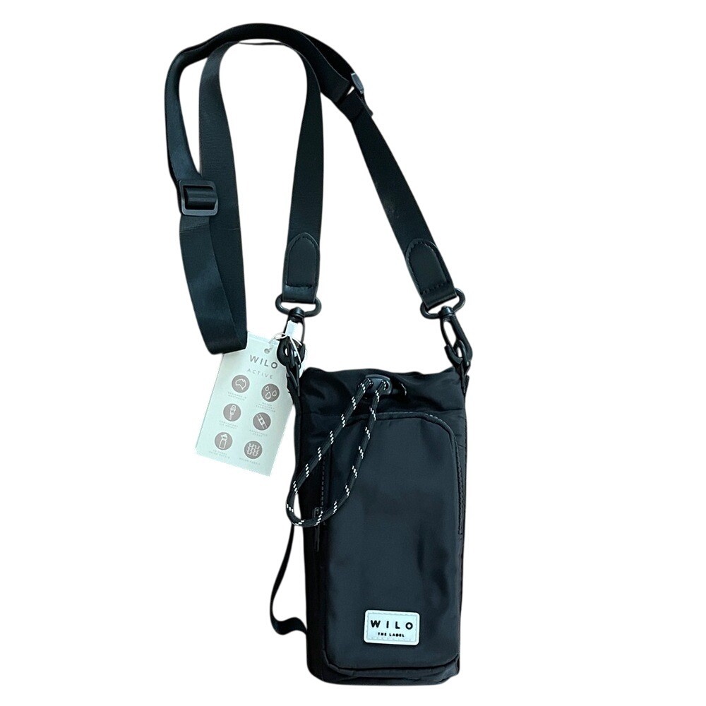 Wilo The Label Black Nylon Hydration‎ Sling Crossbody Bag NWT